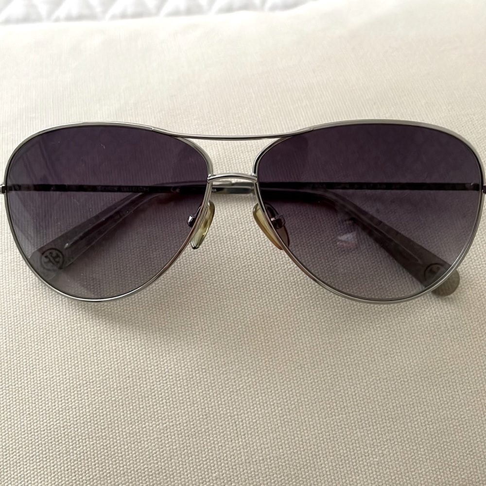 Authentic Tory Burch Metallic Logo lenses aviator sunglasses